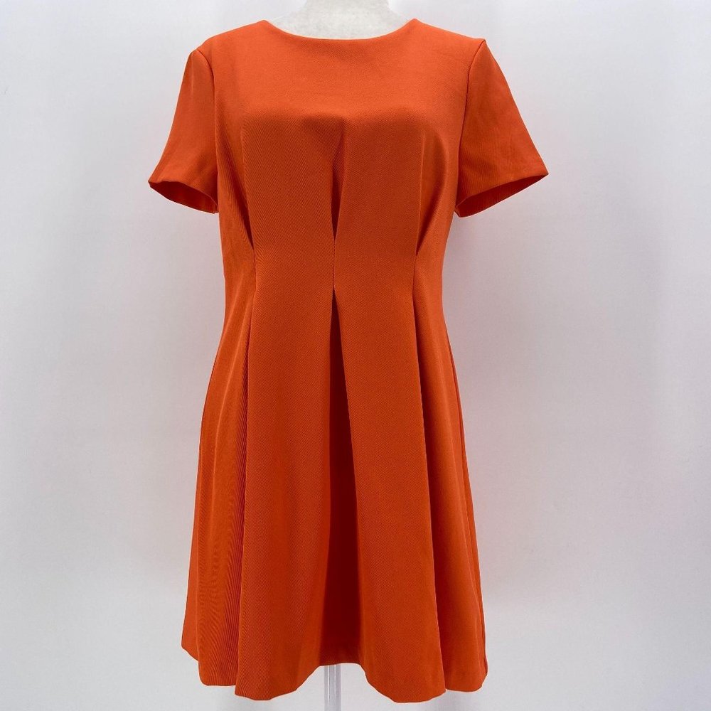 Lucca Coral Short Pleated Short Sleeve Dress M